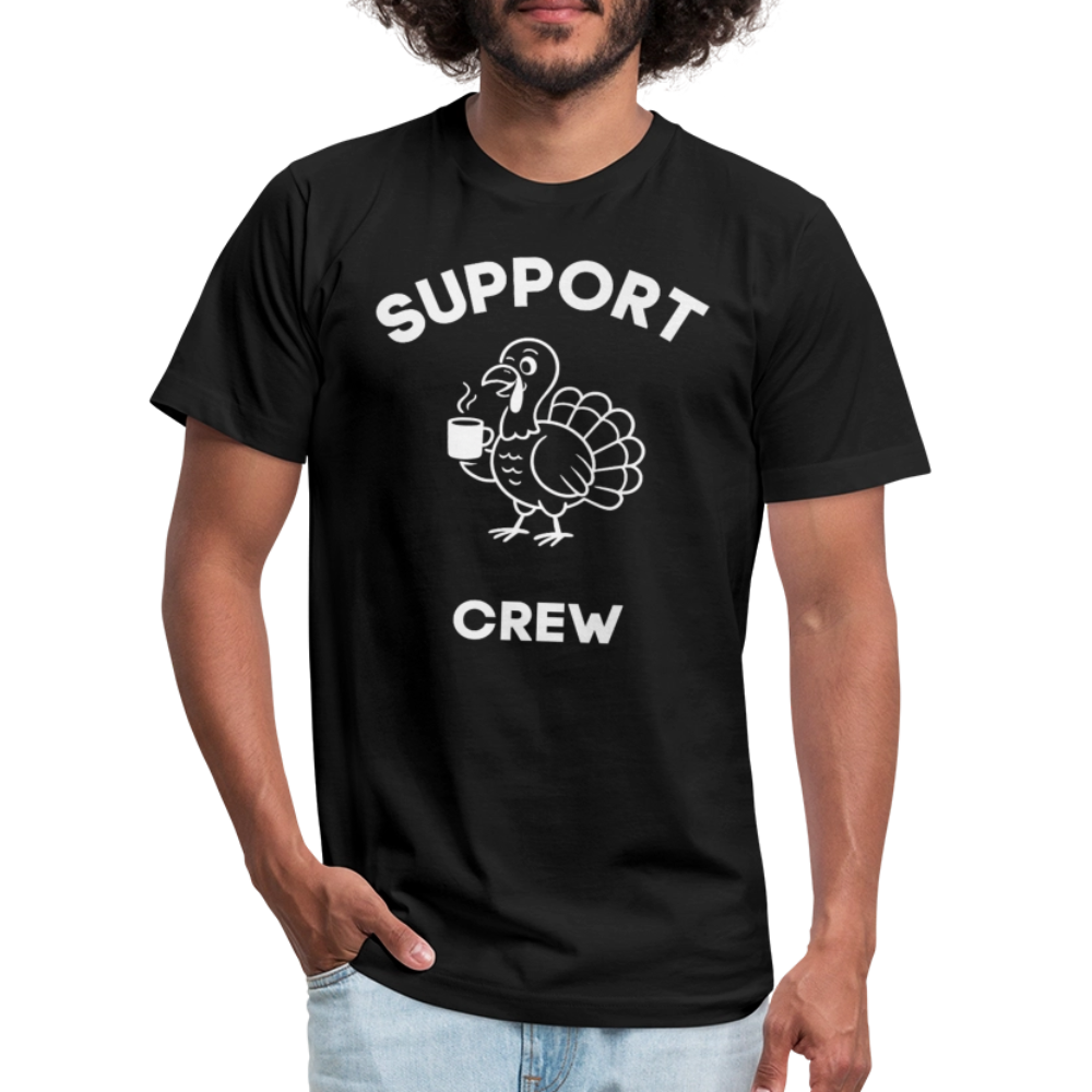 Turkey Trot Support Crew (Front Graphic) Tee Unisex - black