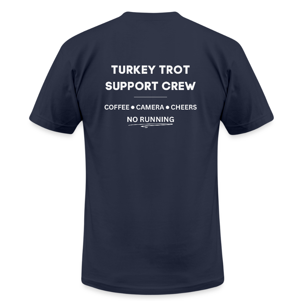 Turkey Trot Support Crew T-Shirt (No Running) Unisex - navy