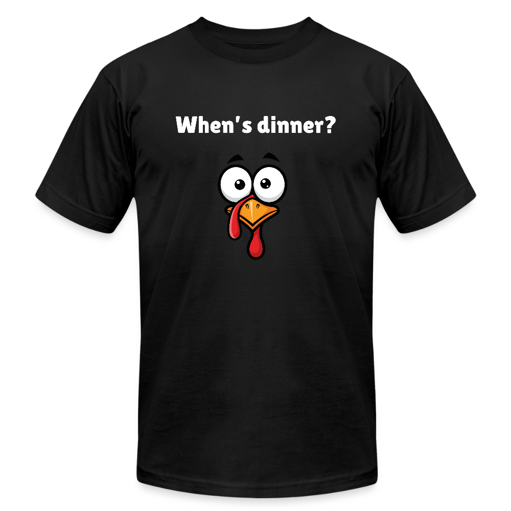 When’s Dinner? Turkey Face Tee Unisex - black