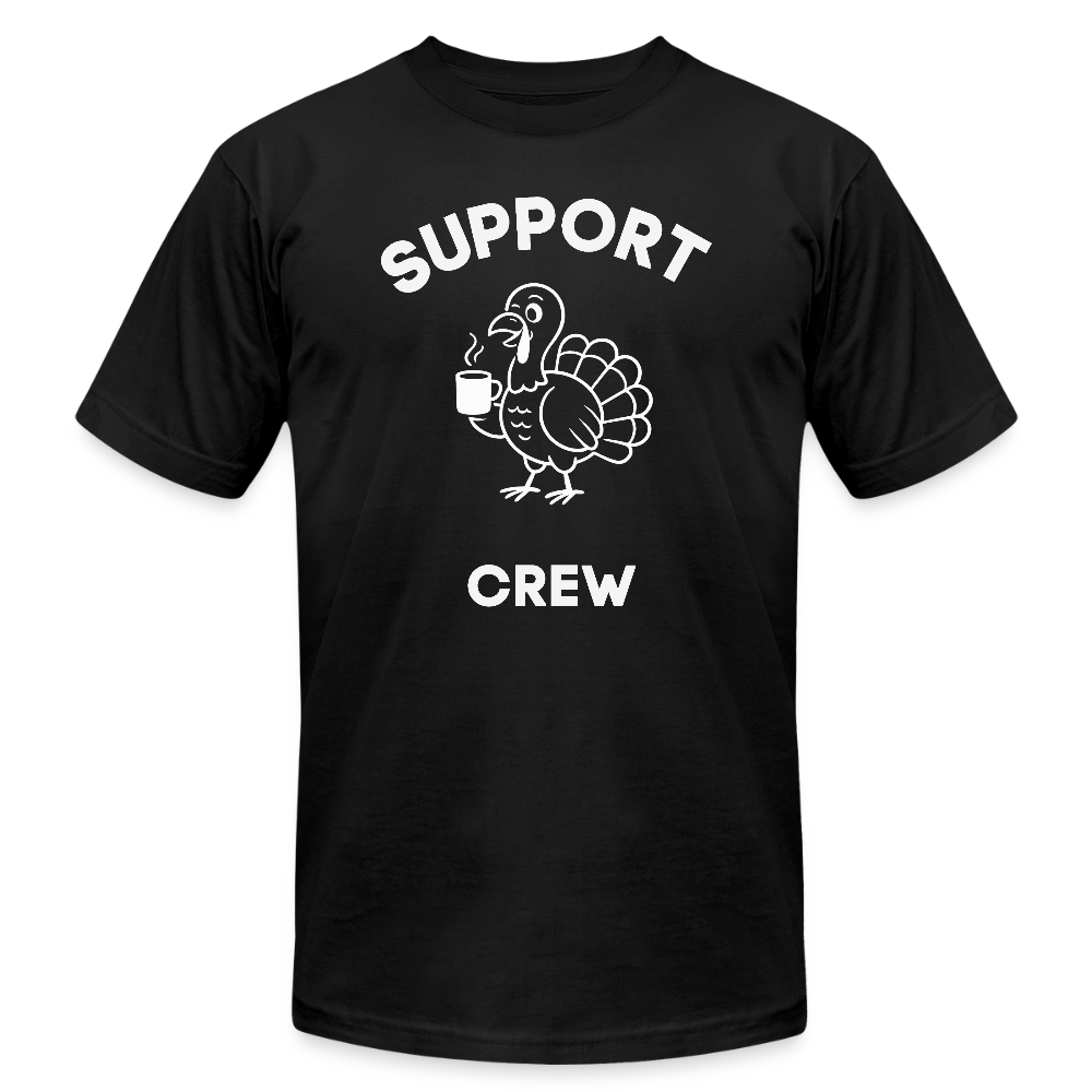 Turkey Trot Support Crew (Front Graphic) Tee Unisex - black
