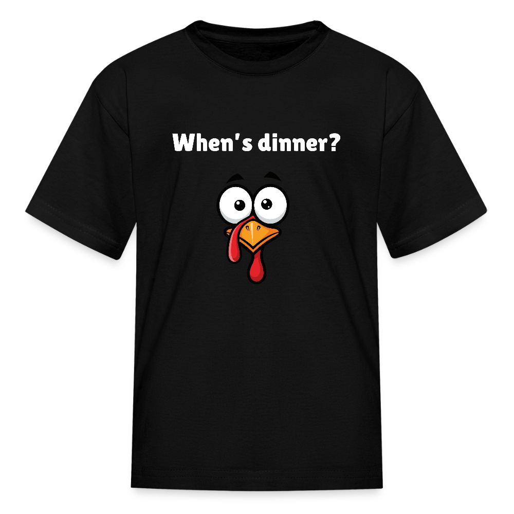 When’s Dinner? Turkey Face Tee Youth - black