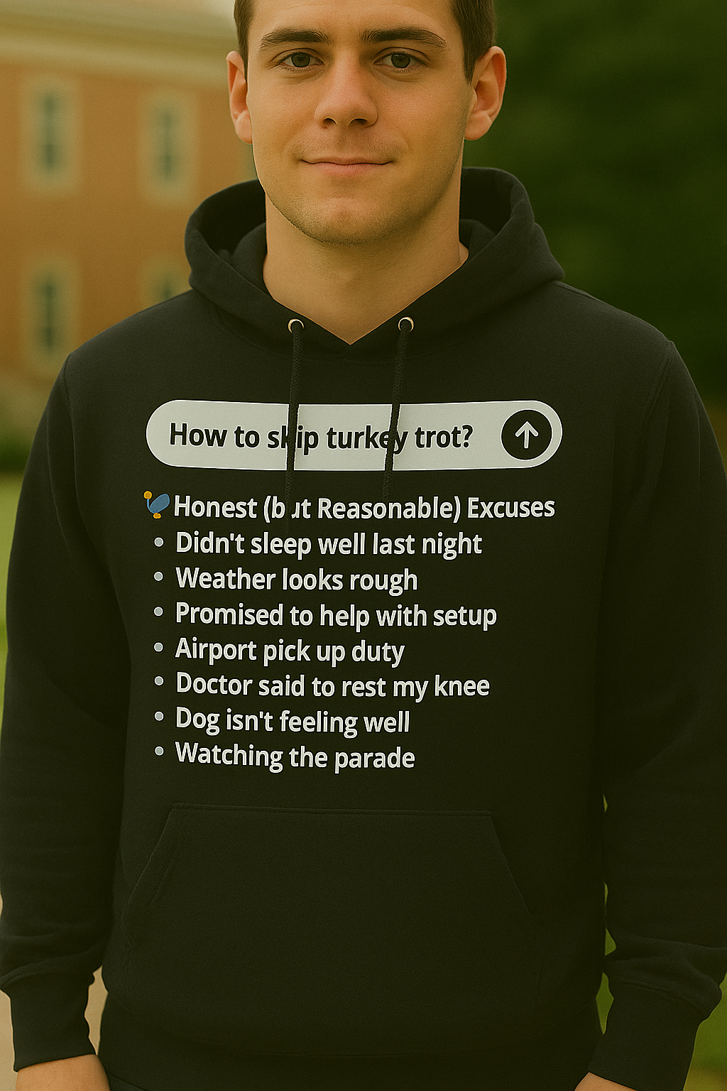 "How to skip Turkey Trot?" Ask AI Hoodie (Unisex)