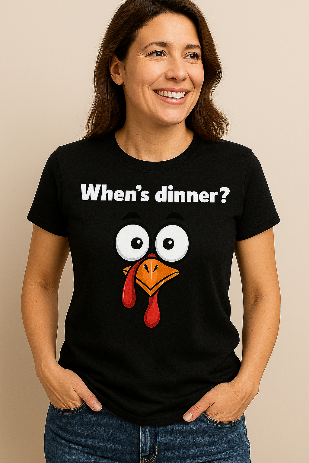 When’s Dinner? Turkey Face Tee Unisex